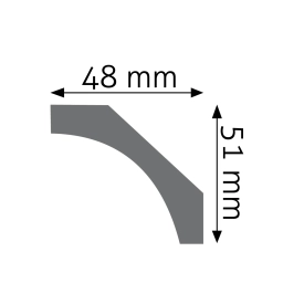 przekrój Listwa sufitowa gładka elastyczna flex LGG-28F